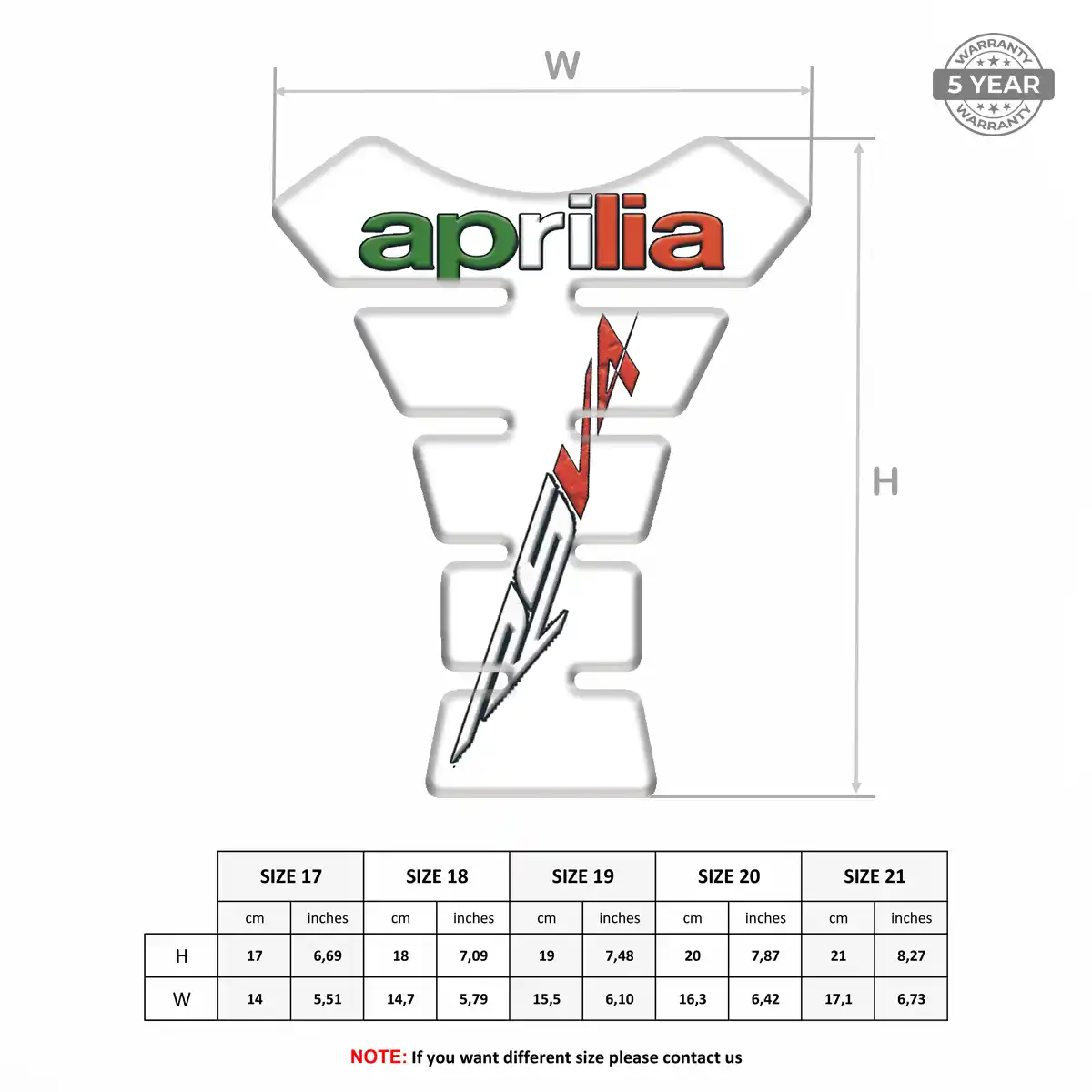 Aprilia Tank Protector Pads Motorbike Resin Elite