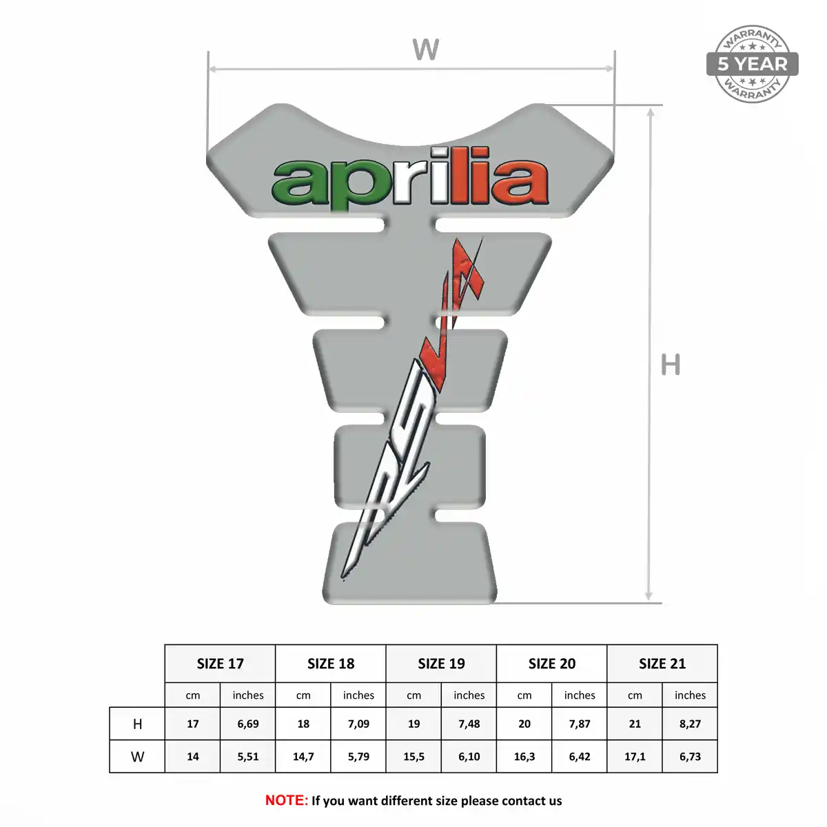 Aprilia Tank Protector Pads Motorbike Sleek Style