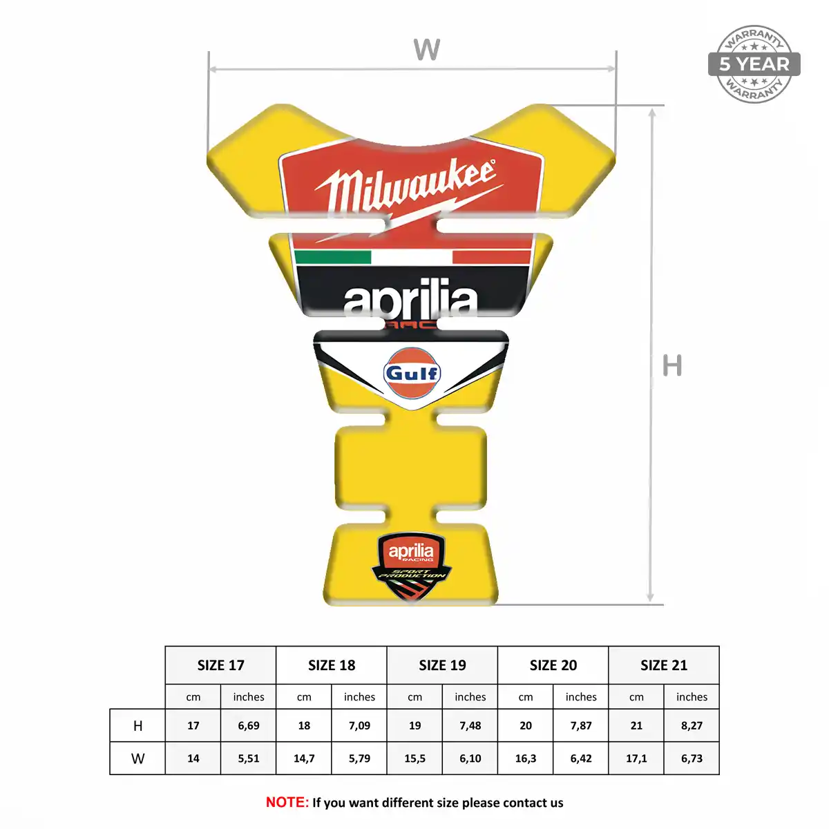 Aprilia Tank Protector Pads Motorcycle Deluxe Edition