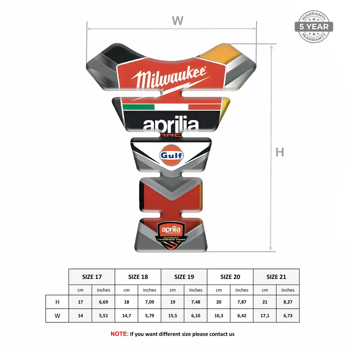 Aprilia Tank Protector Pads Motorcycle Elite Edition