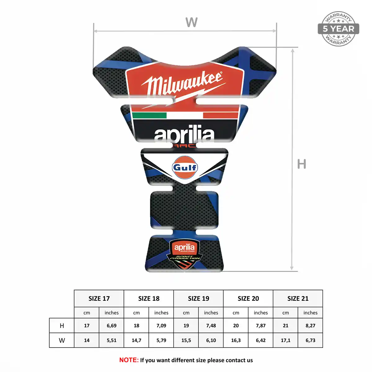 Aprilia Tank Protector Pads Motorcycle Elite Finish
