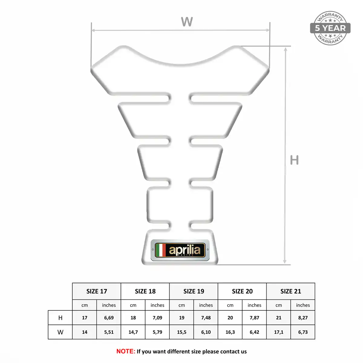 Aprilia Tank Protector Pads Motorcycle Prestige Line