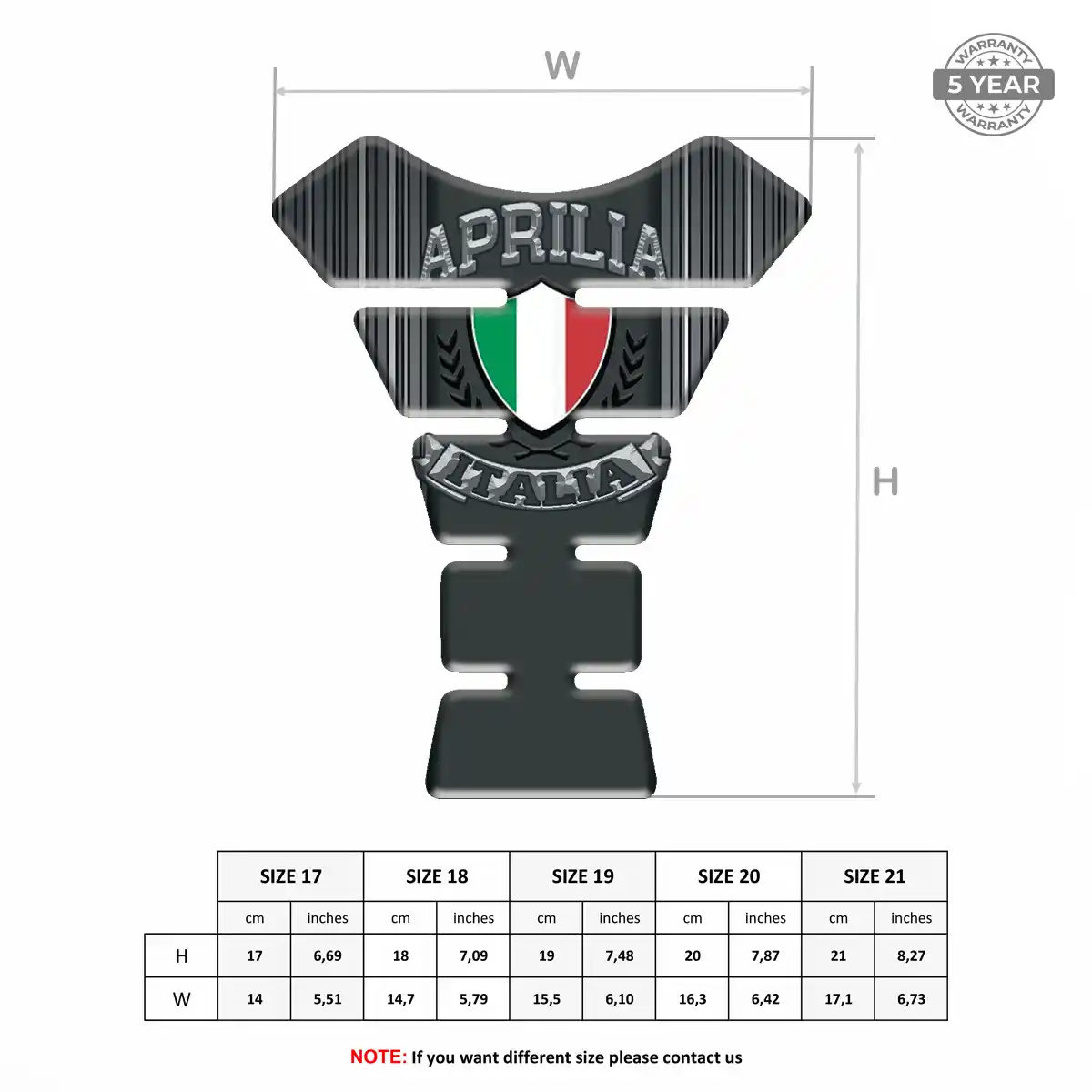 Aprilia Tank Protector Pads Motorcycle Resin Elite