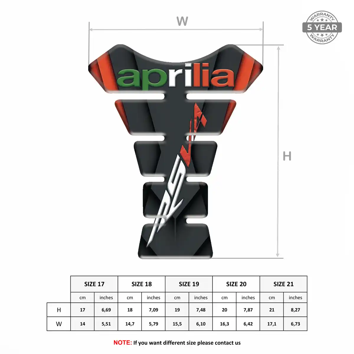 Aprilia Tank Protector Pads Motorcycle Superior Craft