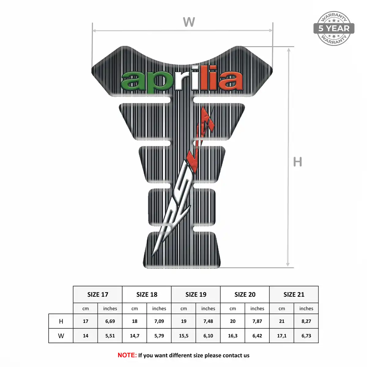 Aprilia Tank Protector Pads Opulent Line