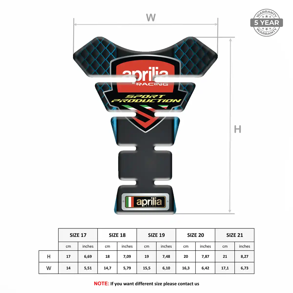 Aprilia Tank Protector Pads Prestige Line