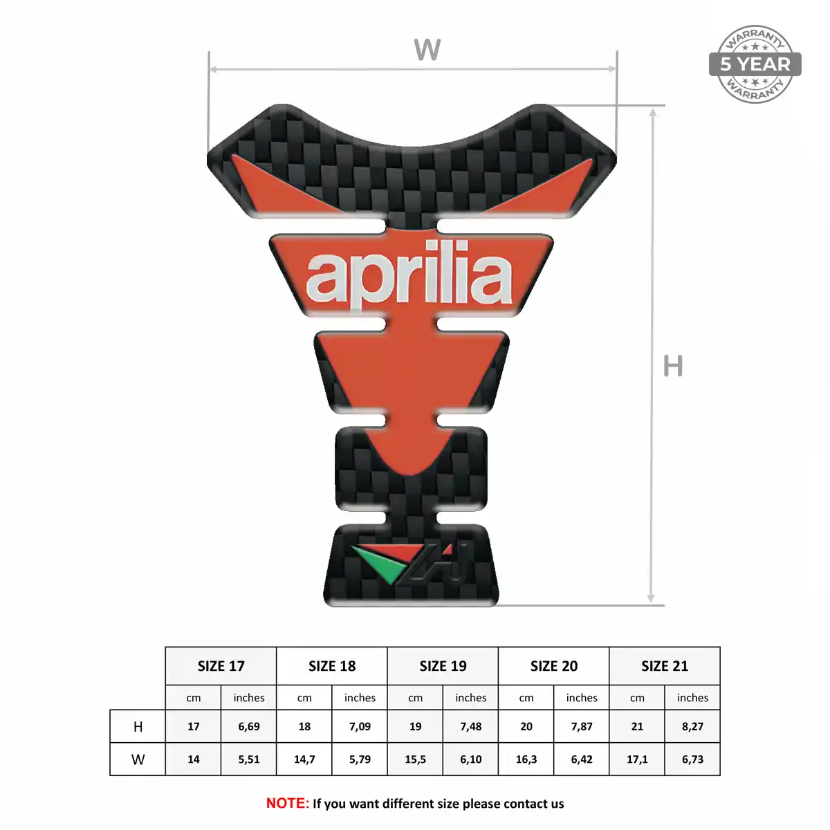 Aprilia Tank Scratch Protector Prestige Line