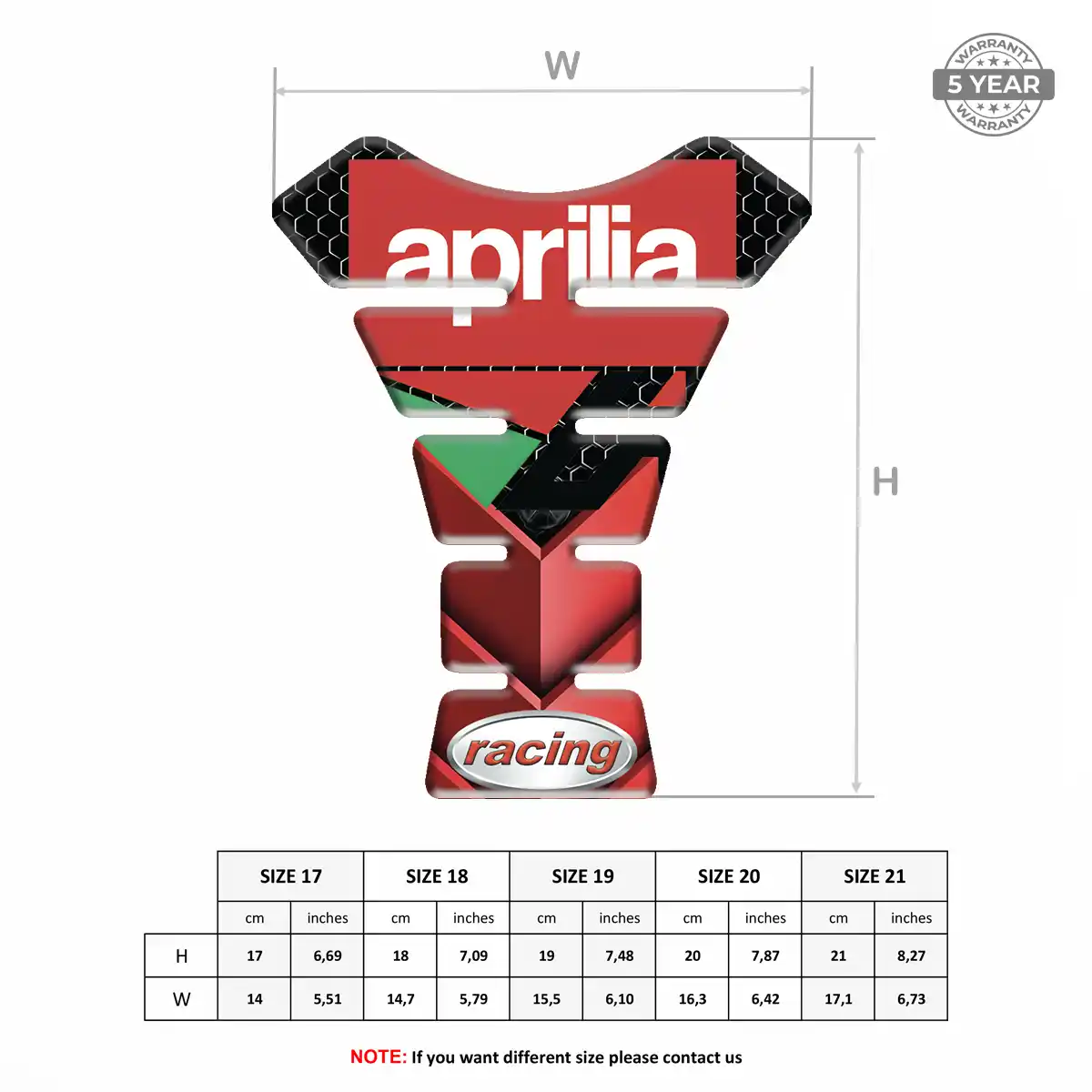 Aprilia Tank Scratch Protector Sleek Style