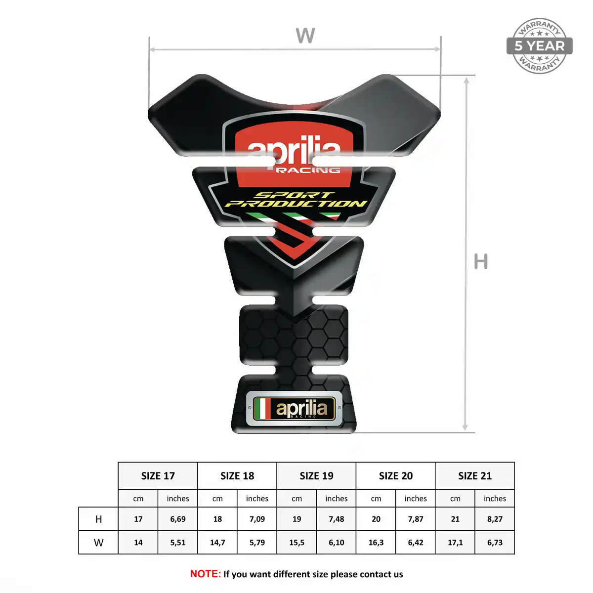 Aprilia Tank Sticker Elite Finish