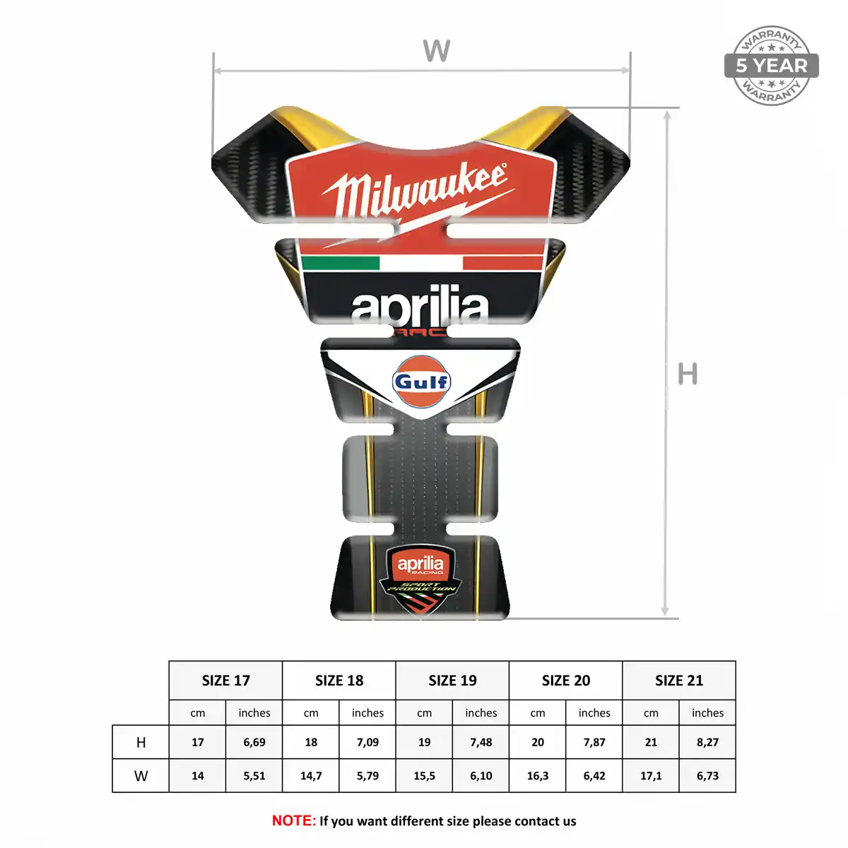 Aprilia Tank Sticker Refined Design