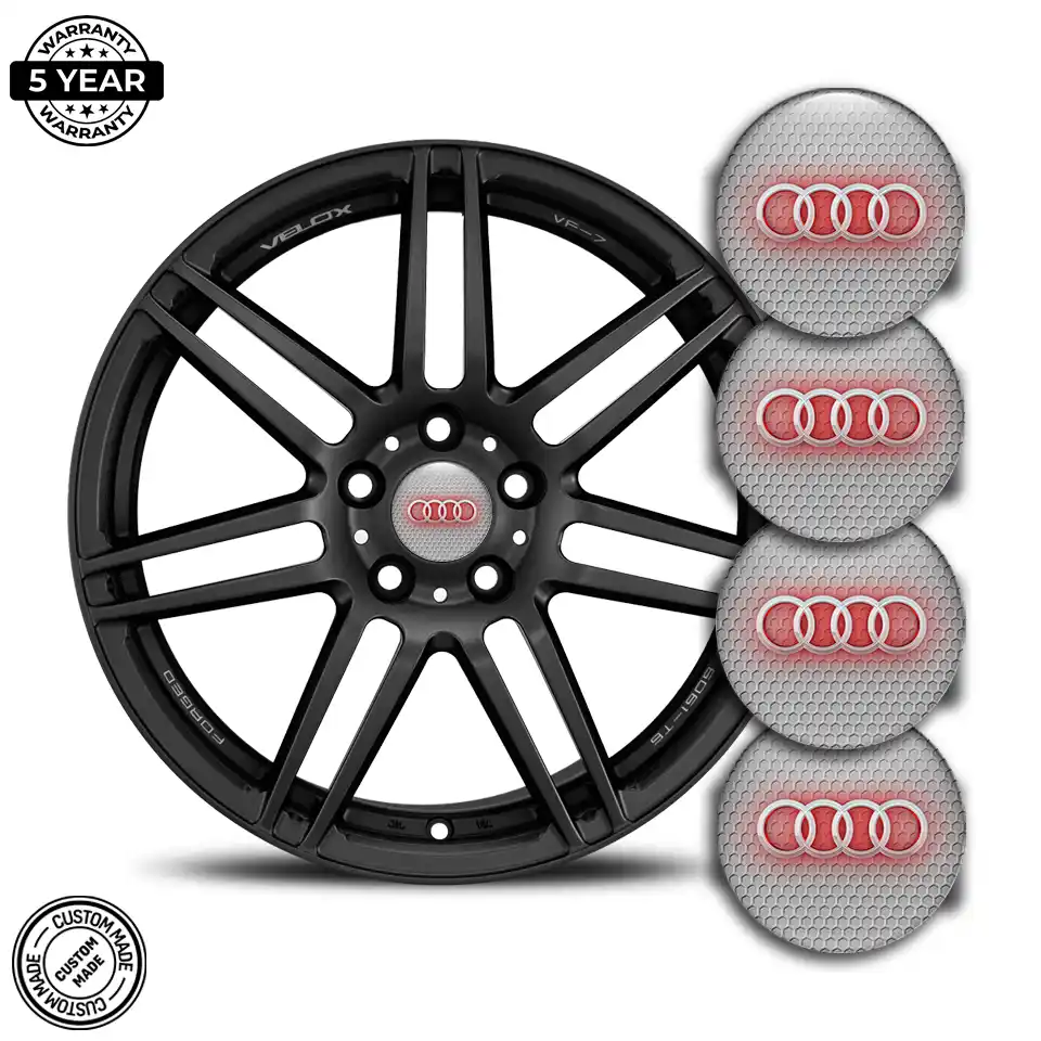 Audi Domed Emblem Self-Adhesive Premium Quality