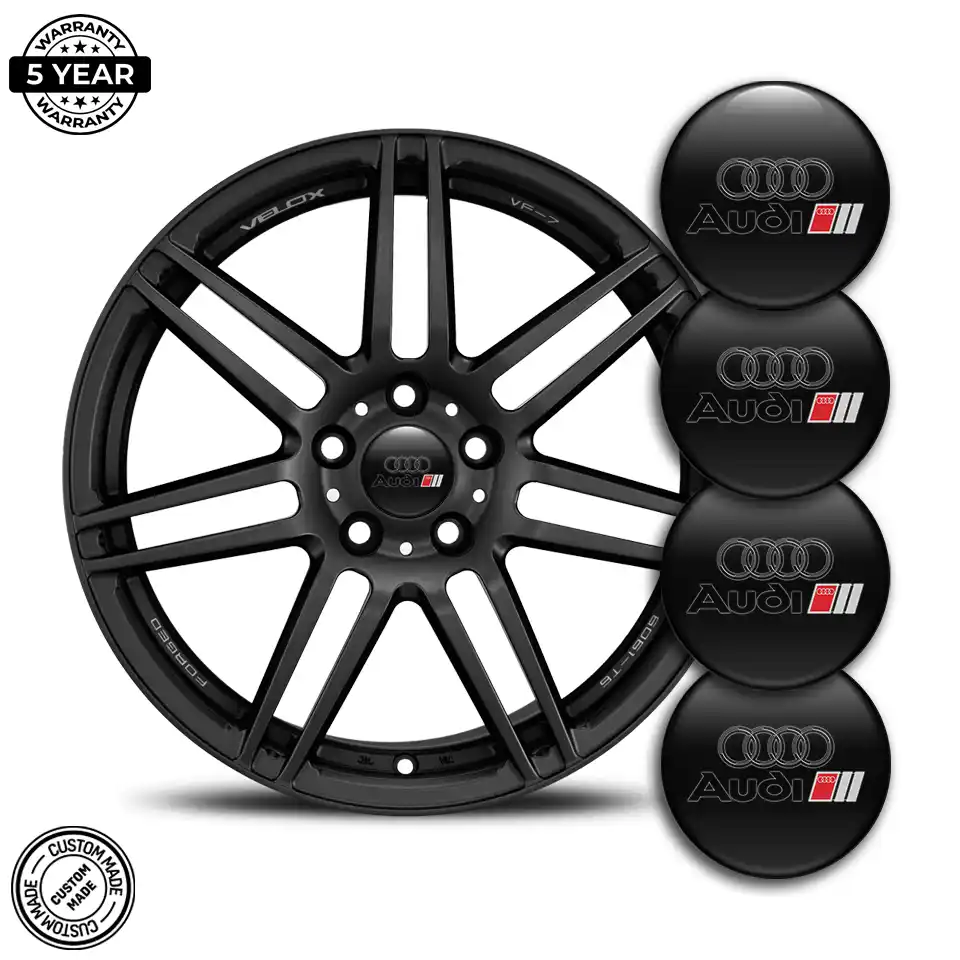 Audi Domed Sticker Self-Adhesive Premium Quality