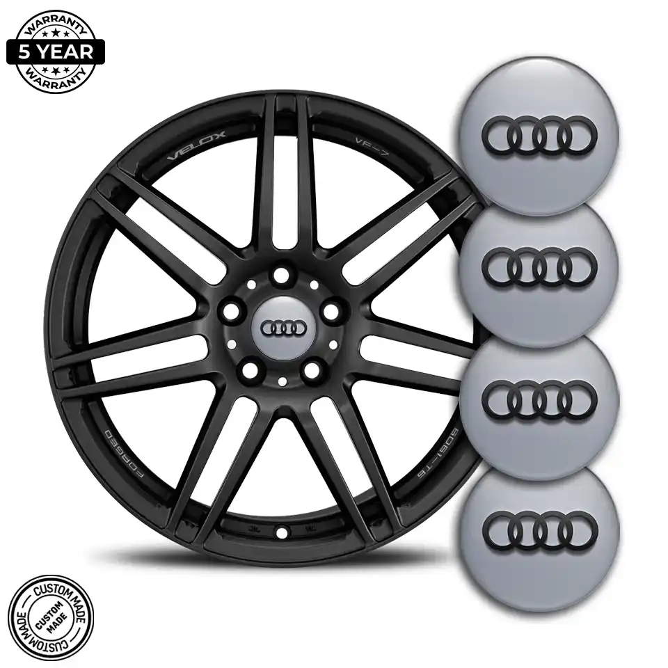 Audi Domed Sticker Self-Adhesive Premium Resin