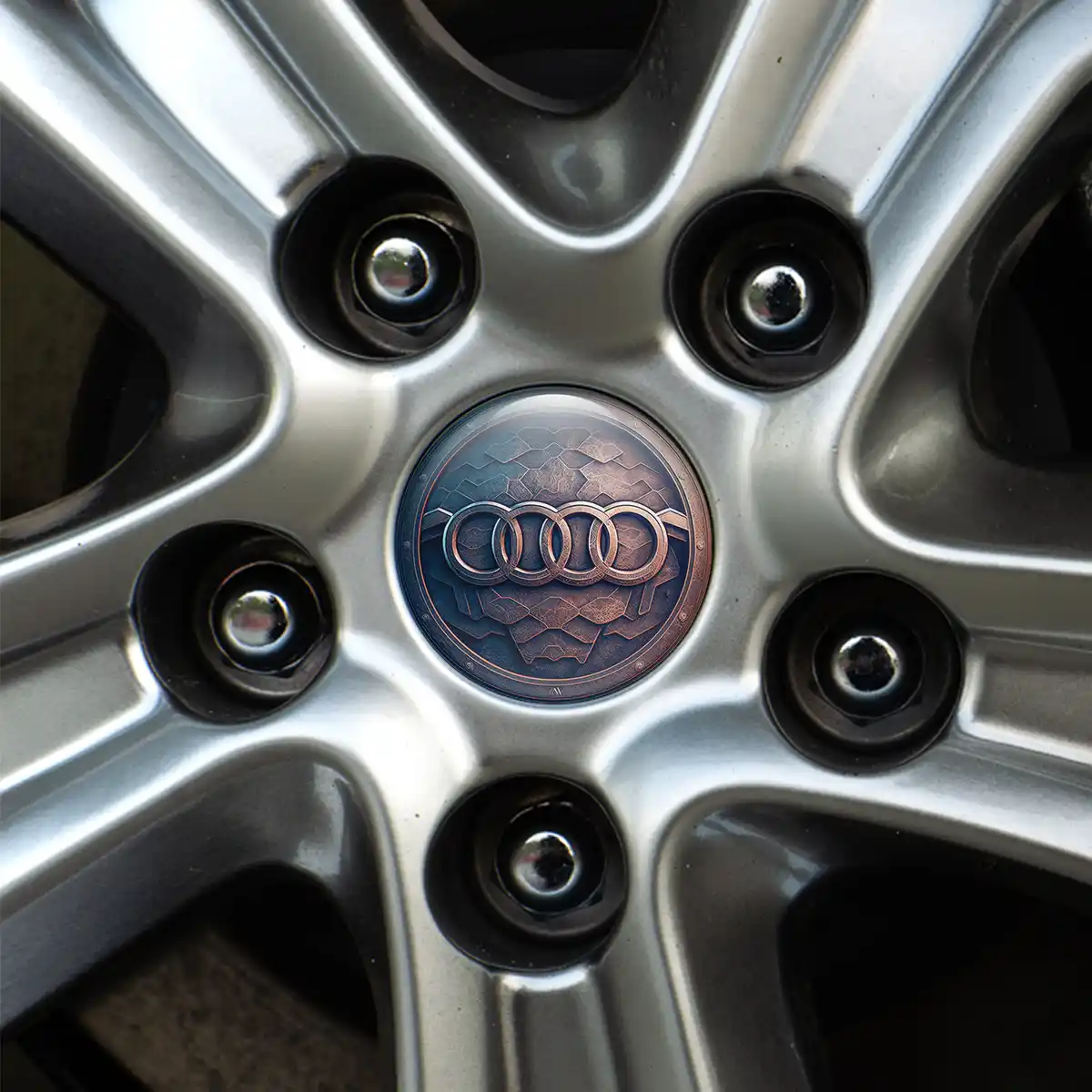 Audi Domed Sticker Self-Adhesive Stylish Design