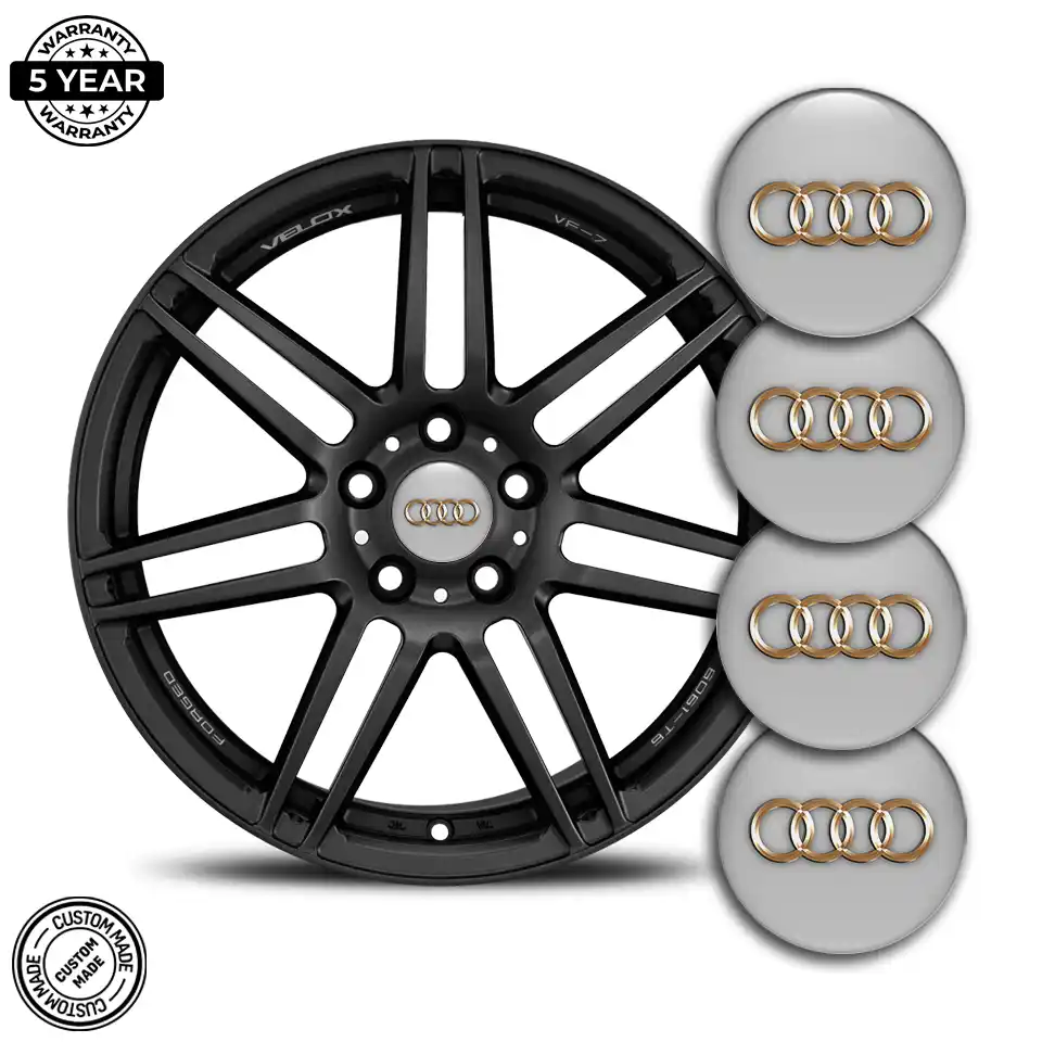 Audi Emblem Wheel Center Caps Branded Edition