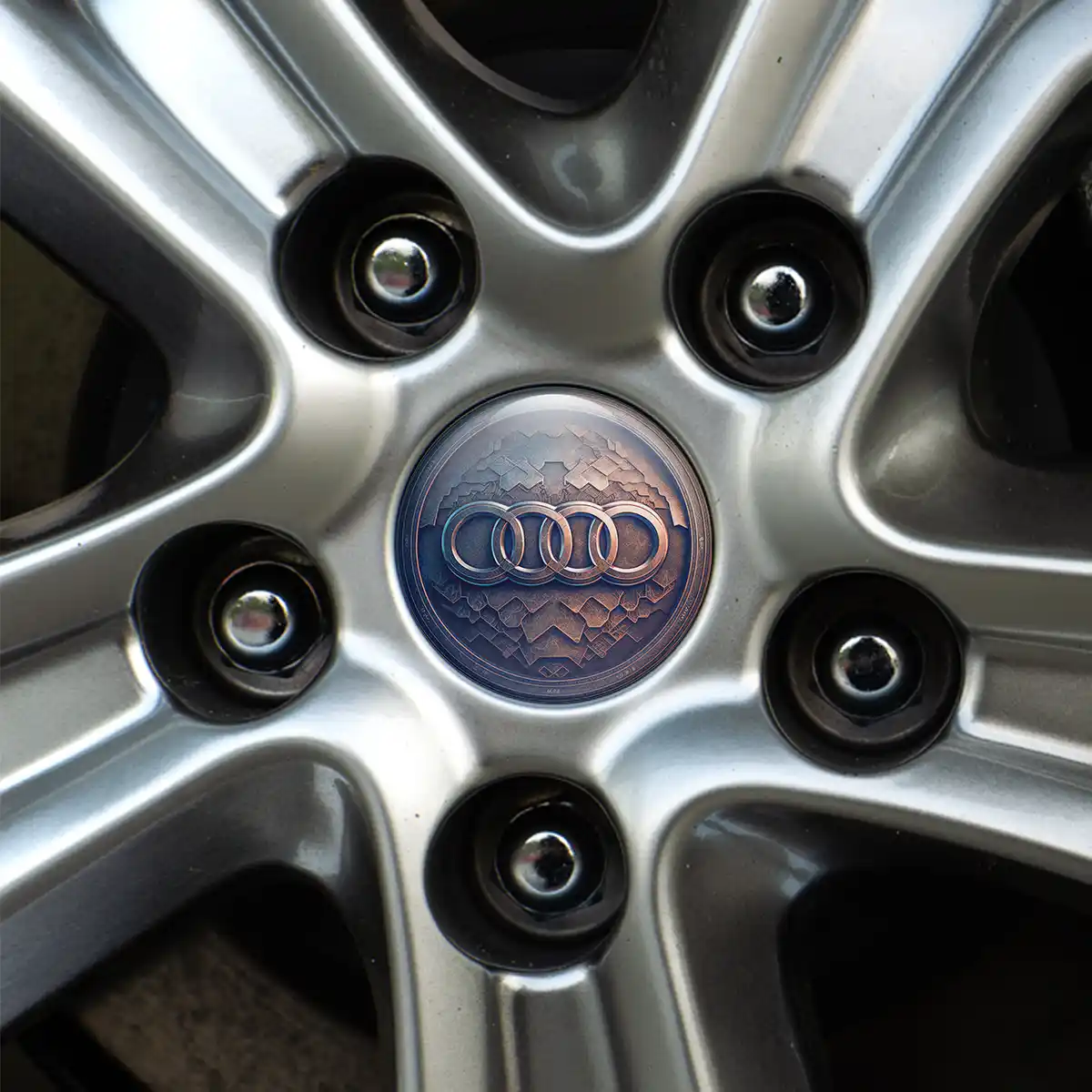 Audi Logo Silicone Badge Self-Adhesive Premium Quality