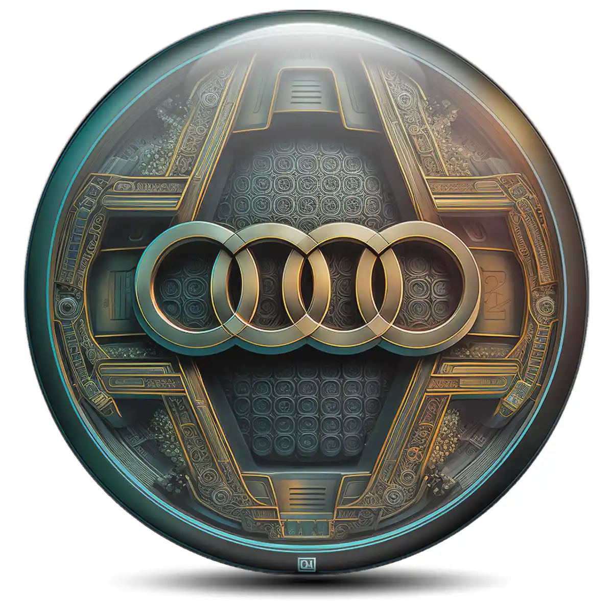 Audi Logo Silicone Badge Self-Adhesive Premium Resin