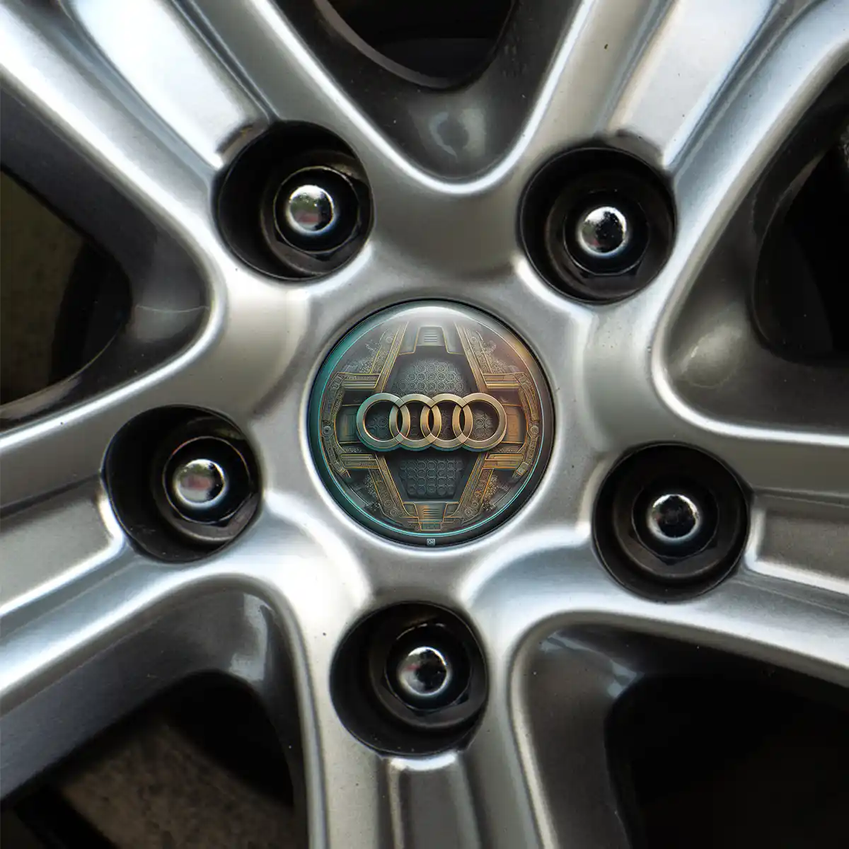 Audi Logo Silicone Badge Self-Adhesive Premium Resin