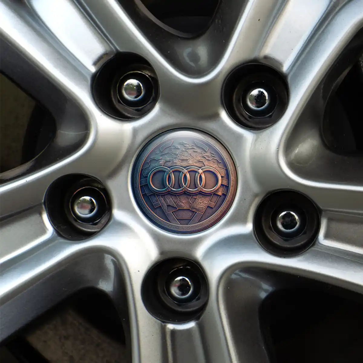 Audi Logo Silicone Emblem Self-Adhesive Interior Design