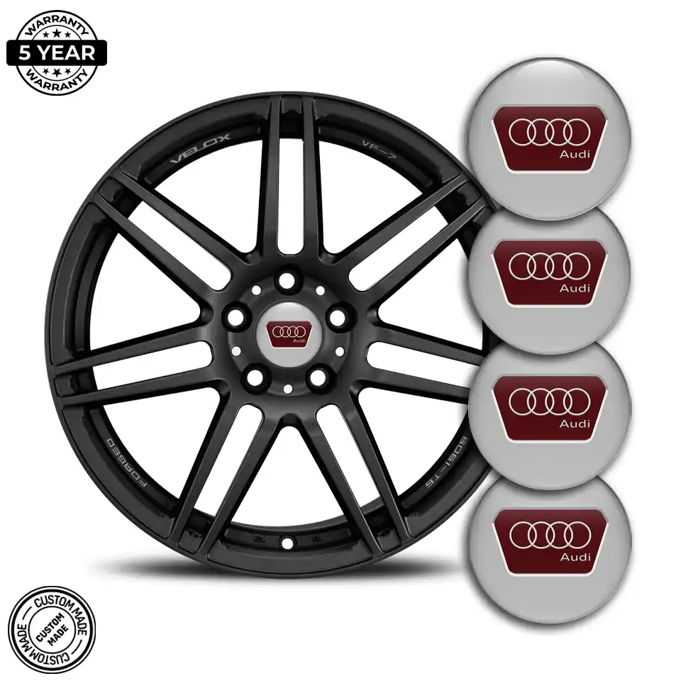 Audi Logo Silicone Emblem Self-Adhesive Premium Resin
