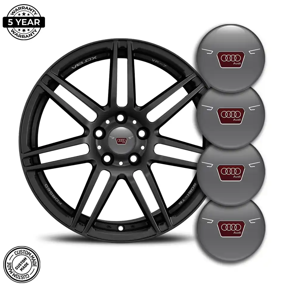 Audi Logo Silicone Sticker Self-Adhesive Premium Resin