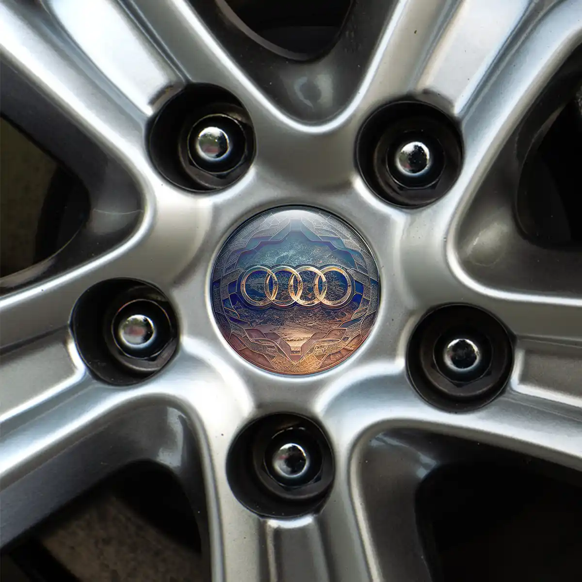 Audi Logo Silicone Sticker Self-Adhesive Stylish Design