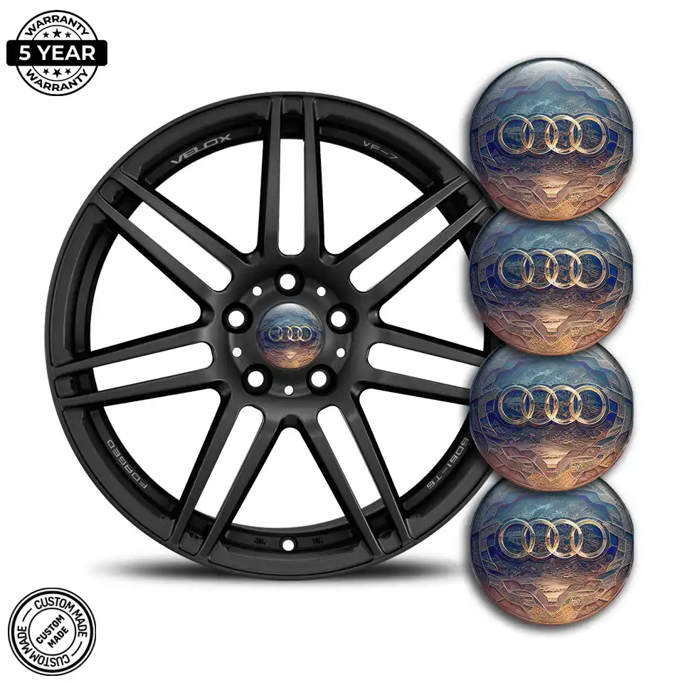Audi Logo Silicone Sticker Self-Adhesive Stylish Design