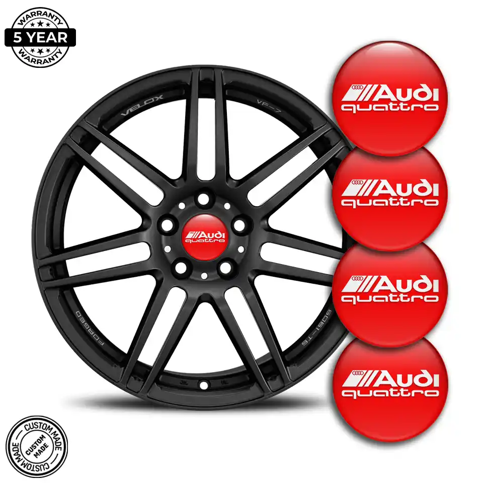 Audi Quattro Domed Sticker Stylish Design