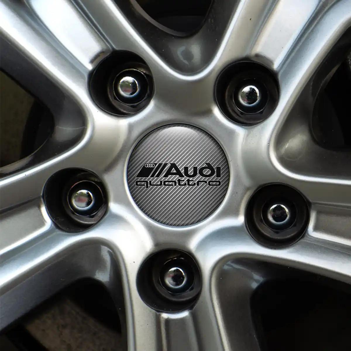 Audi Quattro Wheel Emblem Self-Adhesive Stylish Design