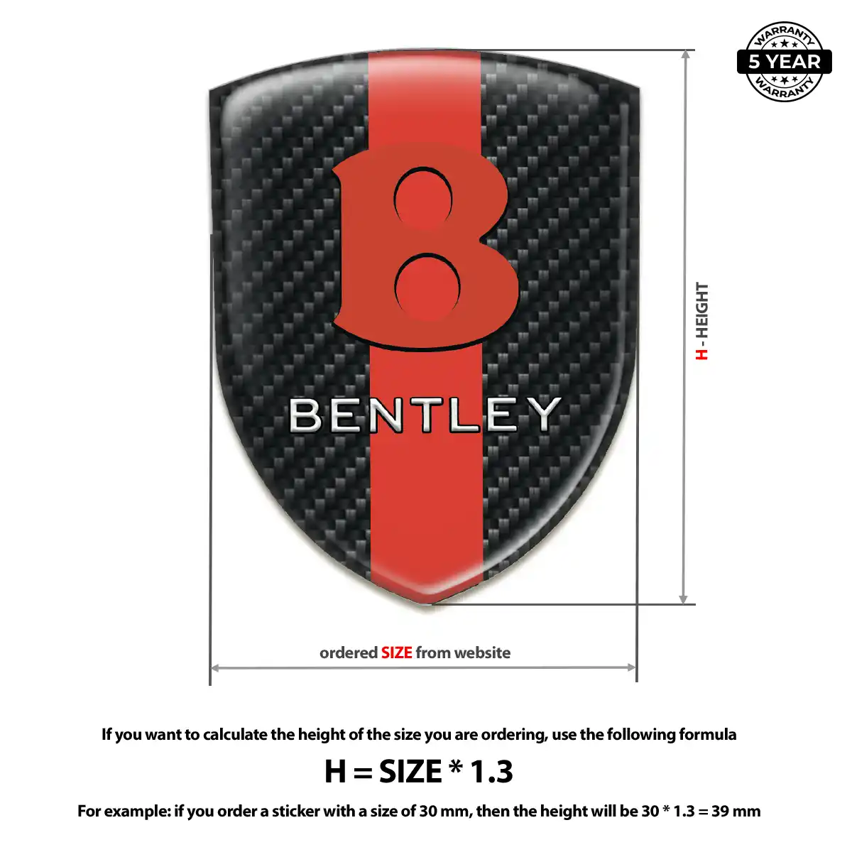 Bentley 3D Badge Sticker Elite Edition
