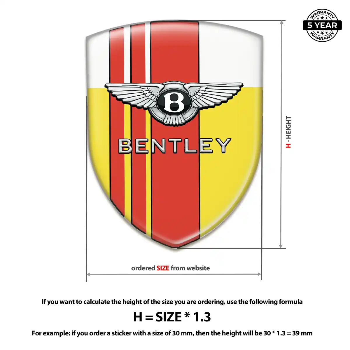 Bentley 3D Badge Sticker Exterior Luxe