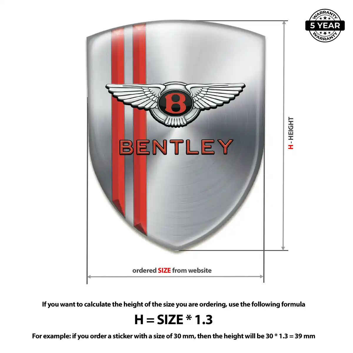 Bentley 3D Badge Sticker Interior Elegance