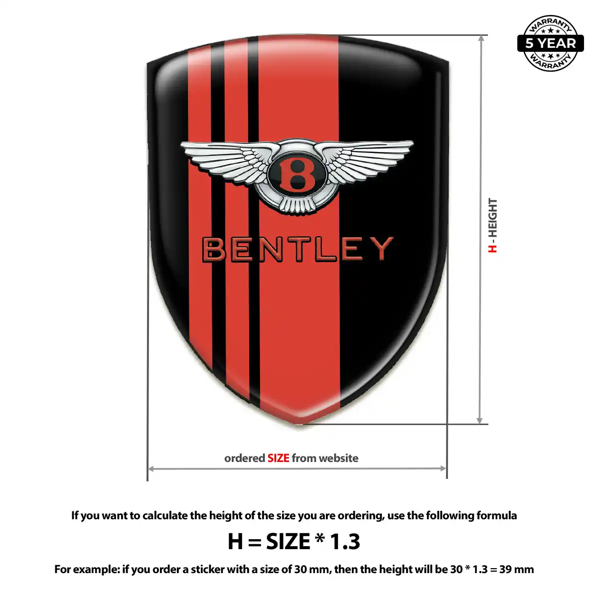 Bentley 3D Badge Sticker Interior Luxe