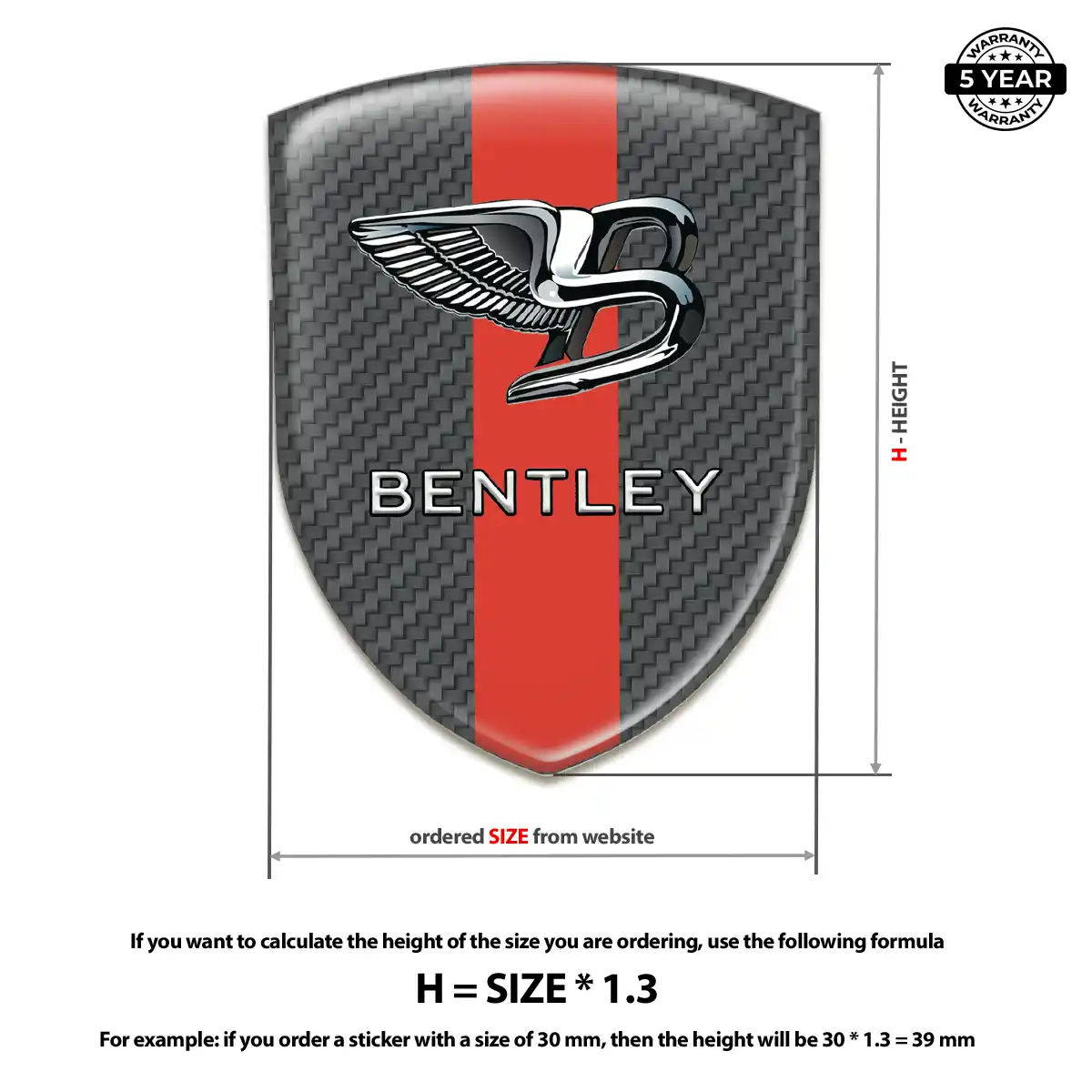 Bentley 3D Badge Sticker Opulent Line