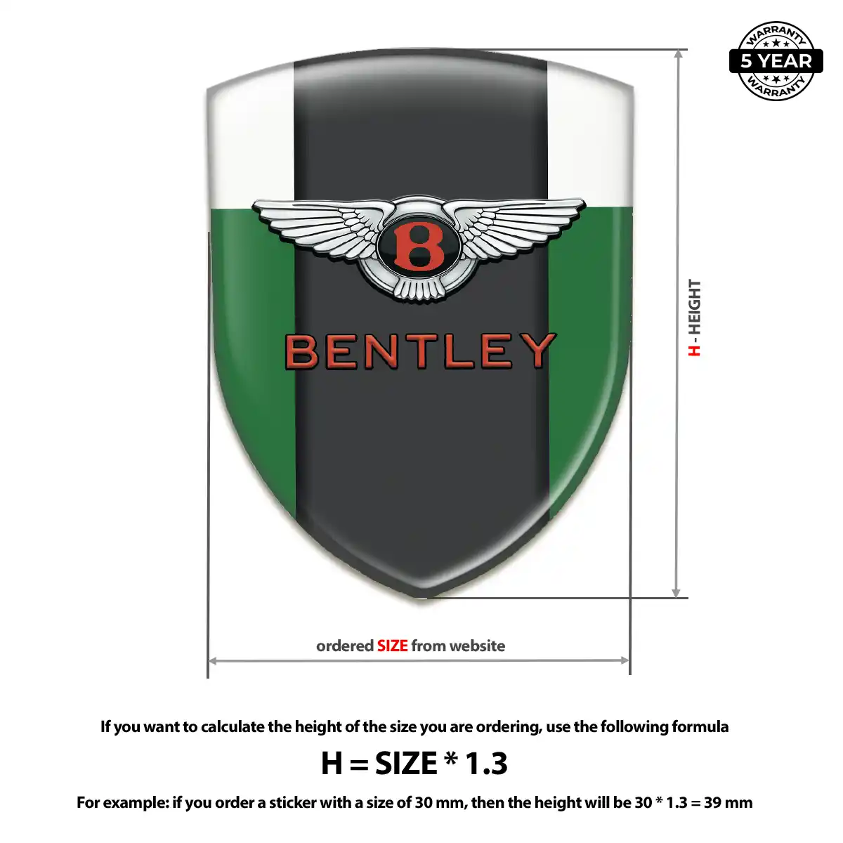 Bentley 3D Badge Sticker Outer Style