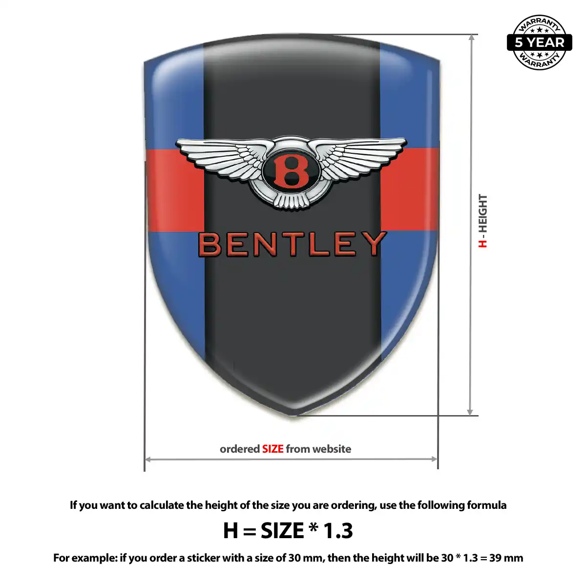 Bentley 3D Badge Sticker Performance Style