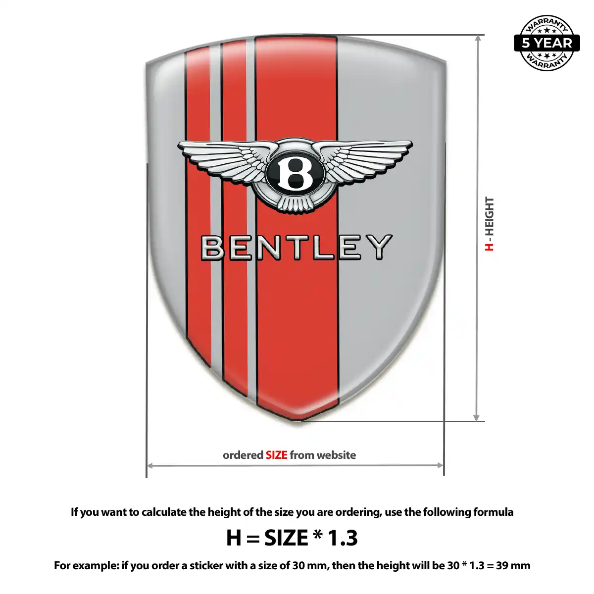 Bentley 3D Badge Sticker Premium Dome