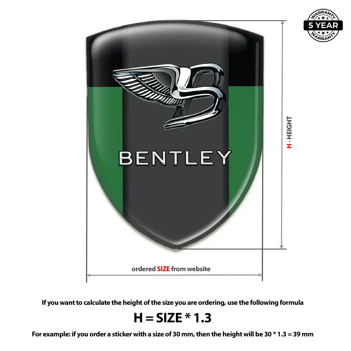 Bentley 3D Badge Sticker Prestige Line