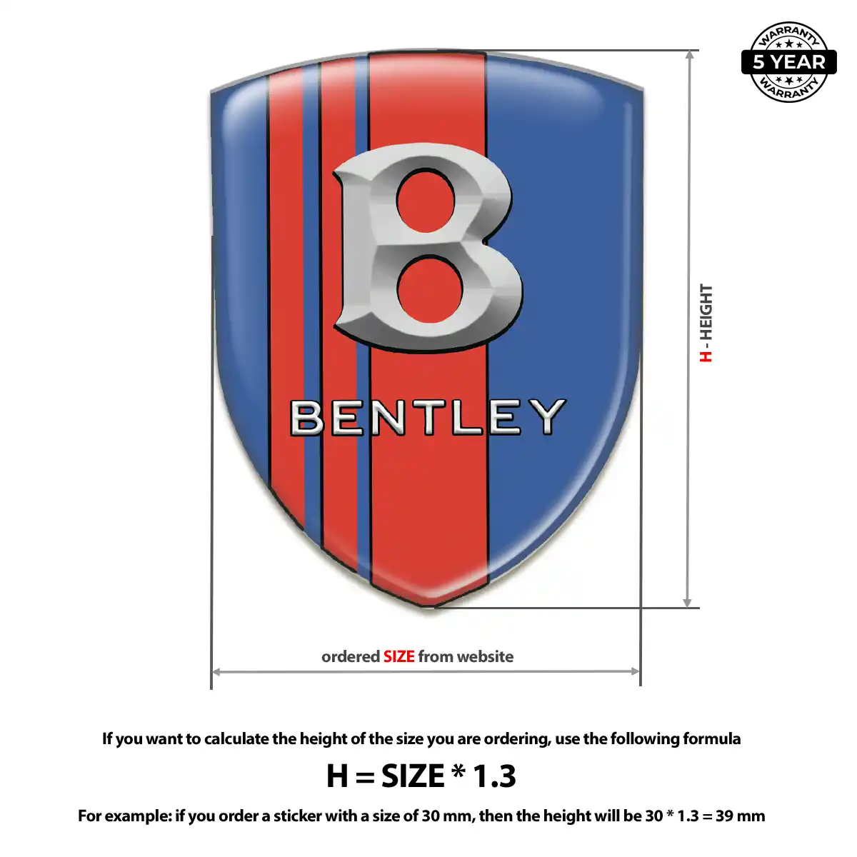 Bentley 3D Badge Sticker Prime Quality