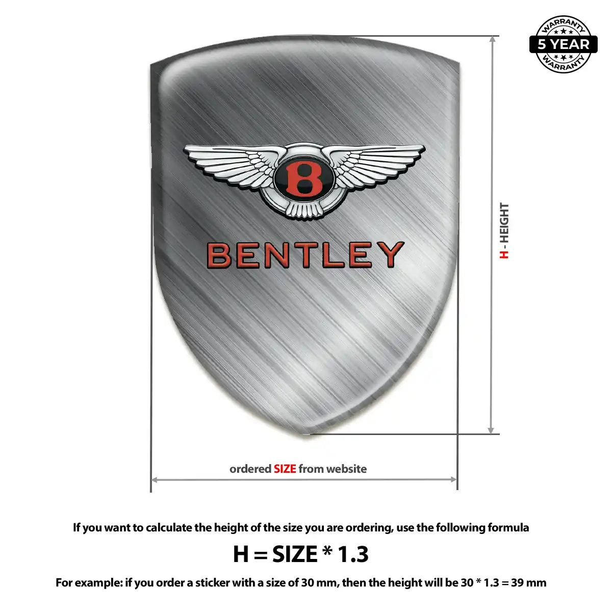 Bentley 3D Badge Sticker Refined Design