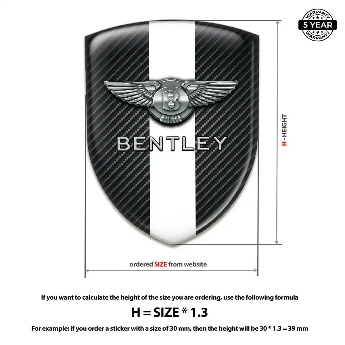 Bentley 3D Badge Sticker Resin Elite