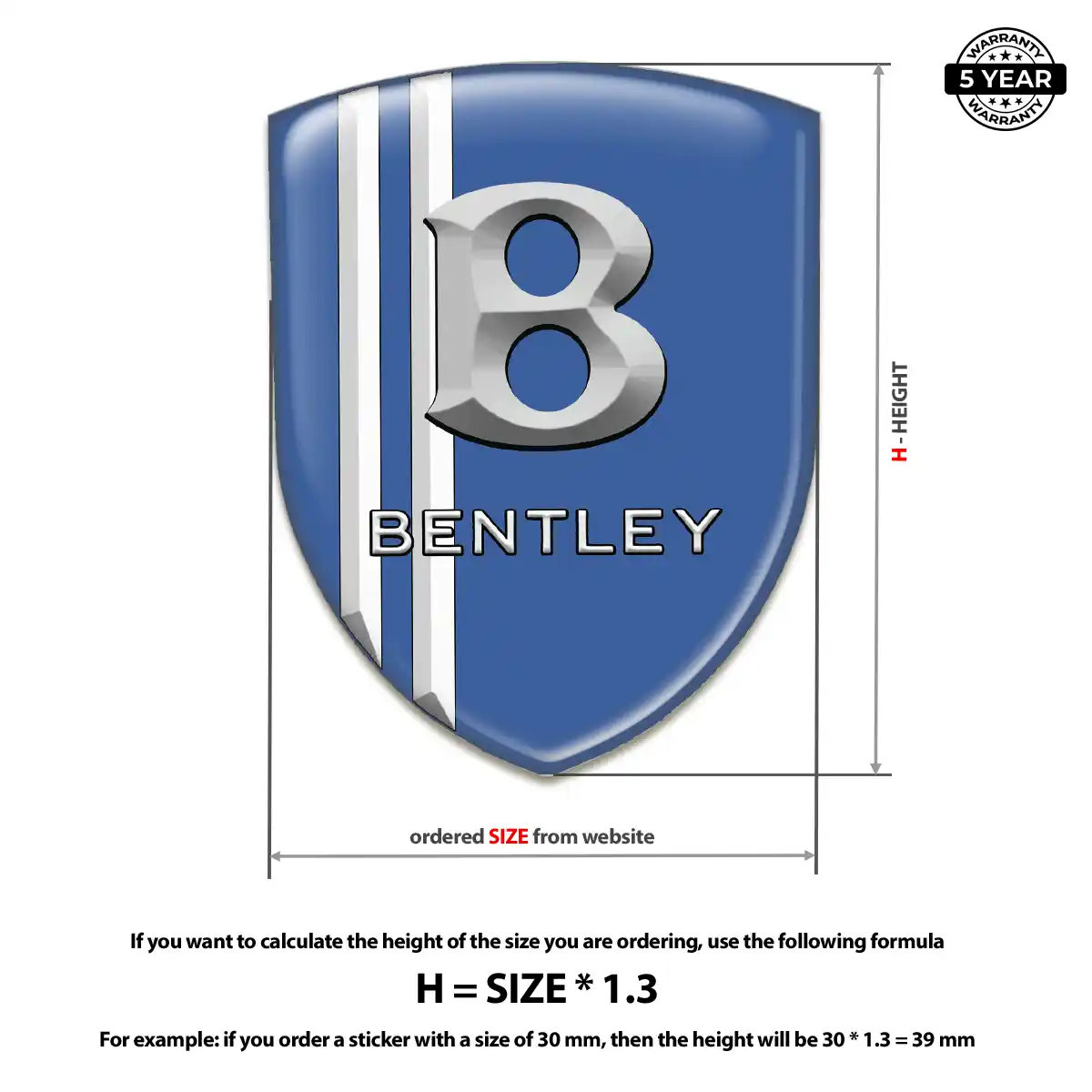 Bentley 3D Badge Sticker Resin Luxe