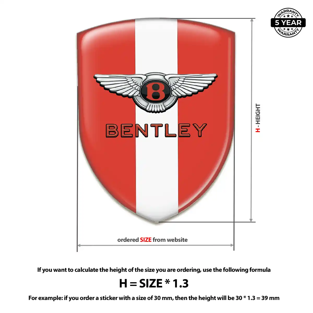 Bentley 3D Badge Sticker Signature Grade