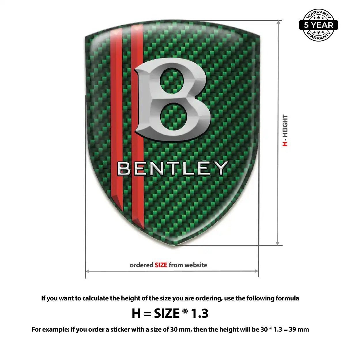 Bentley 3D Badge Sticker Sleek Style