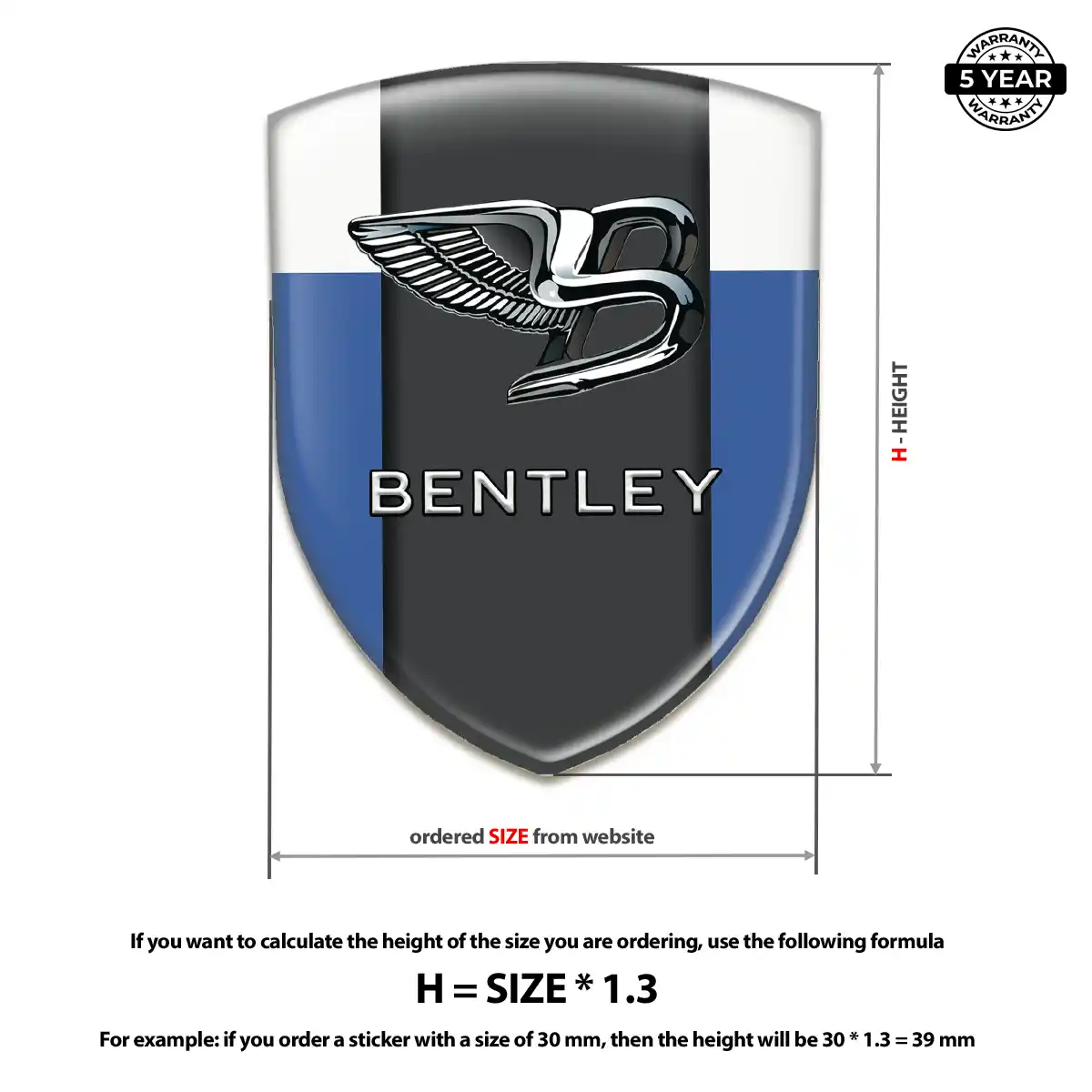 Bentley 3D Badge Sticker Street Tuning