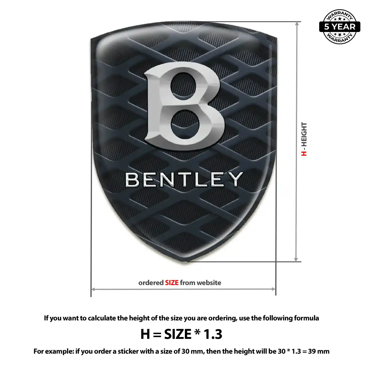 Bentley 3D Badge Sticker Superior Craft