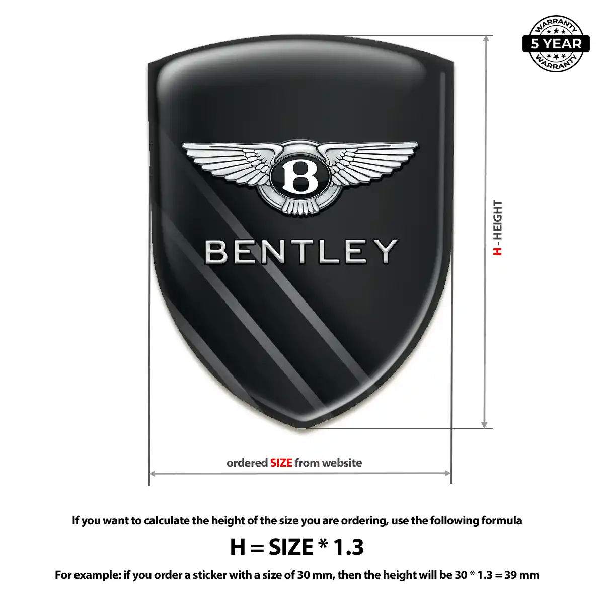 Bentley 3D Domed Sticker Auto Tuning