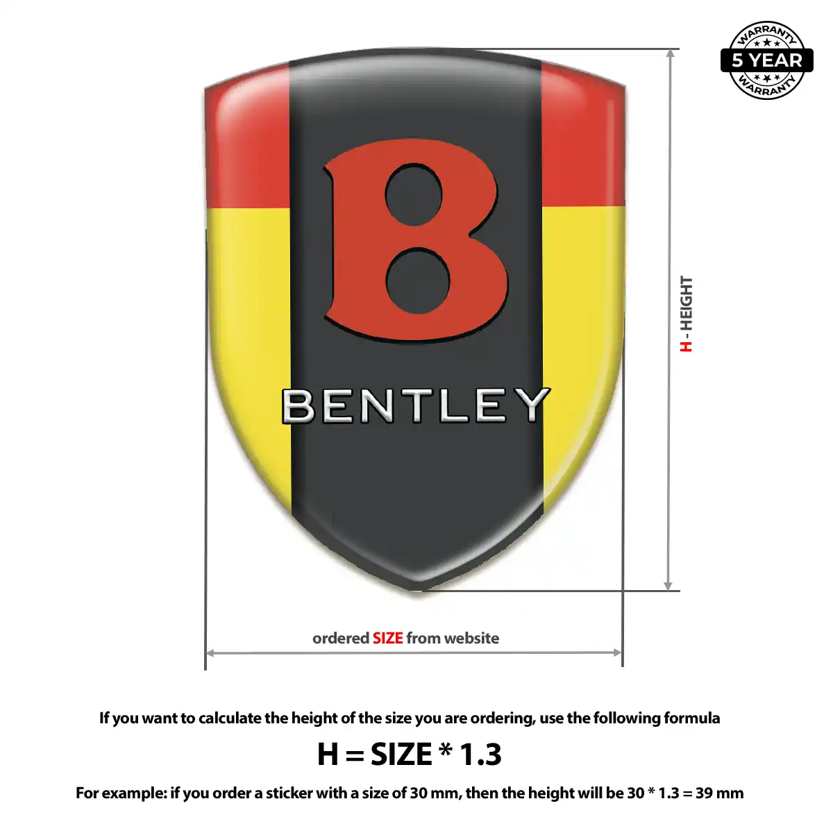 Bentley 3D Domed Sticker Cabin Style