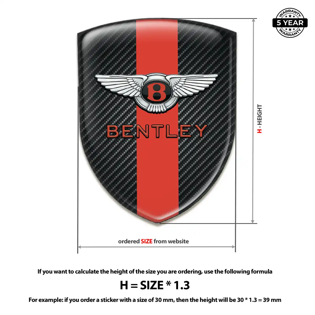 Bentley 3D Domed Sticker Deluxe Edition