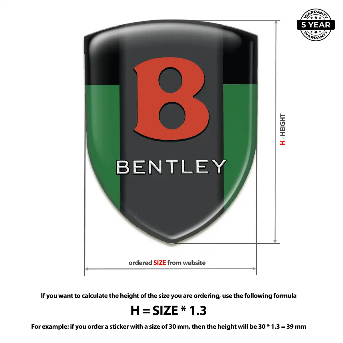 Bentley 3D Domed Sticker Exterior Luxe